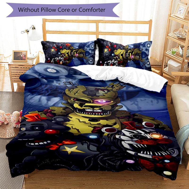 3pcs Five Nights at Freddy's pattern bedding set duvet cover set includes duvet cover &pillowcases, perfect all season bedroom decoration & gift