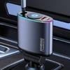 Эффективное решение для быстрой зарядки в автомобиле 66 Вт с портом USB и выдвижным Type C для путешественников, ежедневных поездок, планшета, телефона