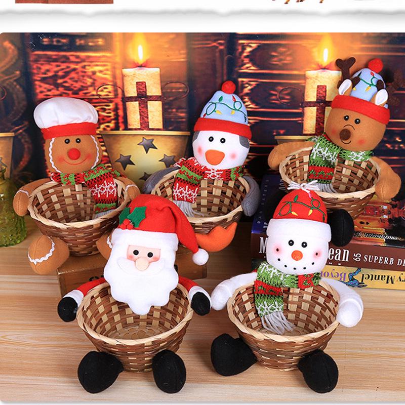 Christmas Decoration Candy Storage Basket Desktop Children's Desk Ornament Candy Snack Container