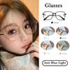Elegant Light Anti Blue Glasses Fashion High Definition Big Square Frame Eyeglasses Women Men Outdoors Eyewear Back To School