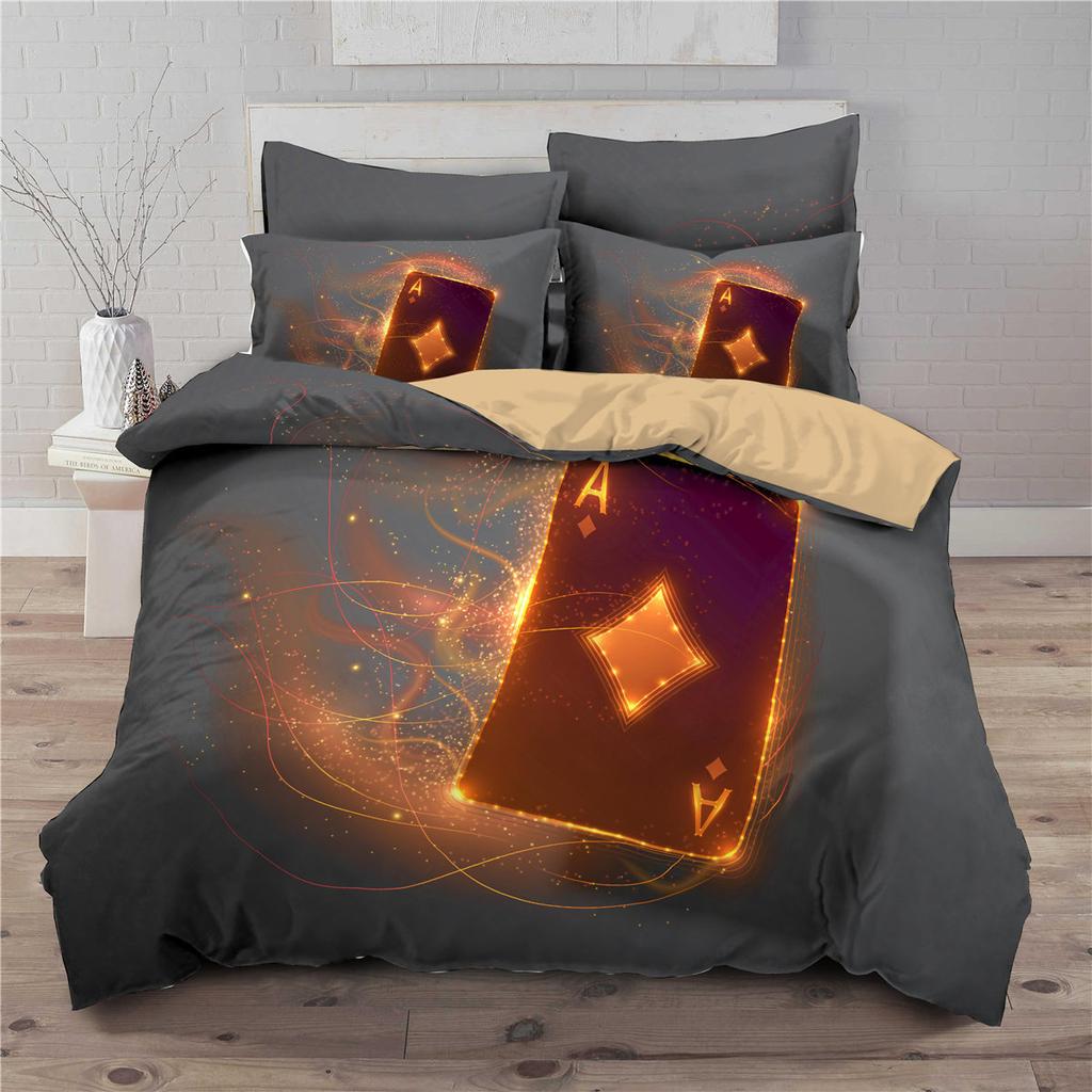 Rose Skull Halloween Bedclothes, King Size Bed Cover Set, 3D Print, Playing Card, Western Europe, High Quality Bedding Set