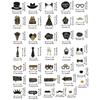 36pcs Black Gold Photo Booth Props Paper Dress Up Costume Mask  Holiday Ball Decor