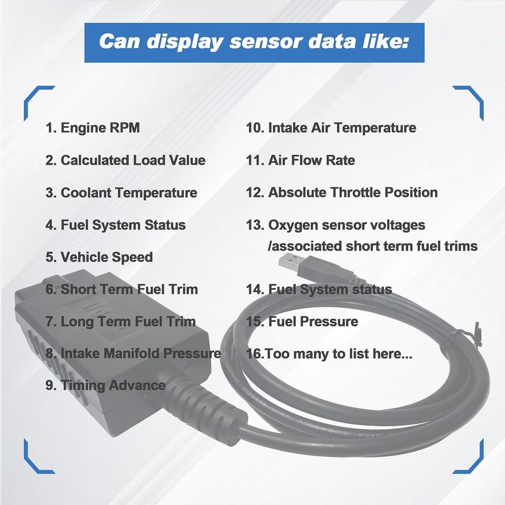 ELM327 OBD2 USB Diagnostic Cable Adapter with FT232RL FTDI2480 Chip | Elm327 USB Adapter Obd2 Scanner,ELM 327 OBD Diagnostic Tool Up to 500,000bps