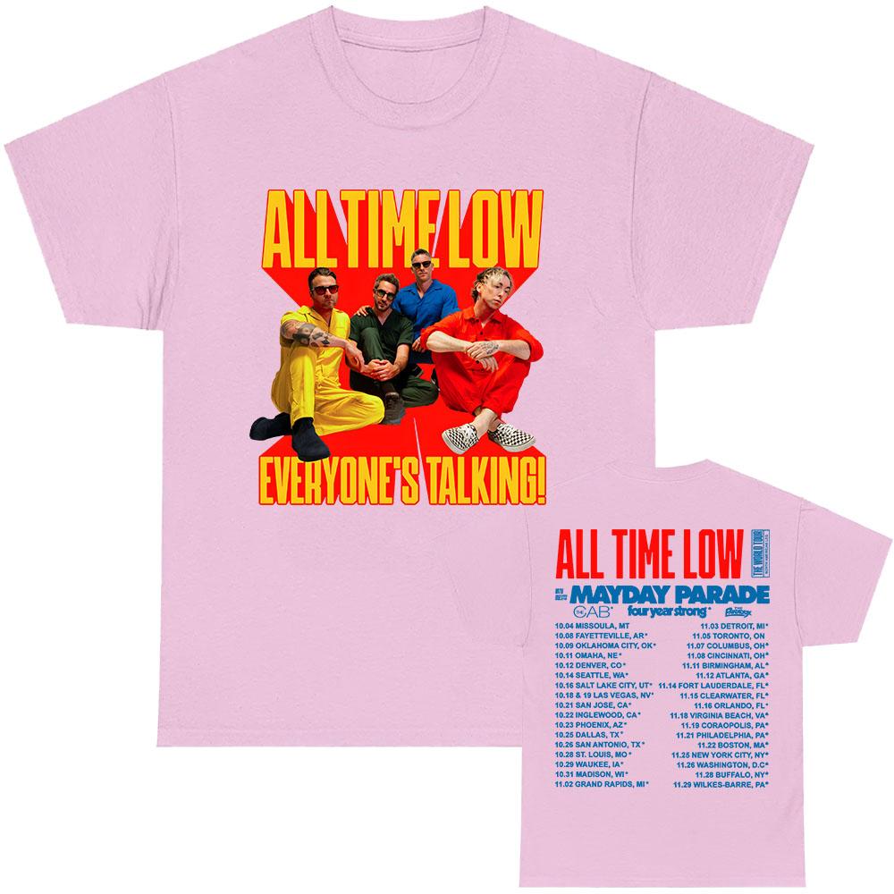 ALL TIME LOW Футболка Everyone's Talking Tour с коротким рукавом, повседневная, хлопковая, модная, свободная, мужская, женская одежда, графическая футболка