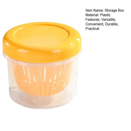 Прозрачный контейнер для лука, имбиря, чеснока с крышкой, дренажный слой, прочный герметичный ящик для хранения продуктов, кухонные принадлежности