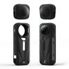 K&F CONCEPT Black Silicone Sleeve Case for Insta360 X5 Soft Protective Case with Lens Cover, Battery Side Open All-Round Protect