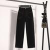 2025 Women Plus Size Spring Jeans Long Pants Elastic Basic Pants Black Denim Female Trousers Pants 5XL