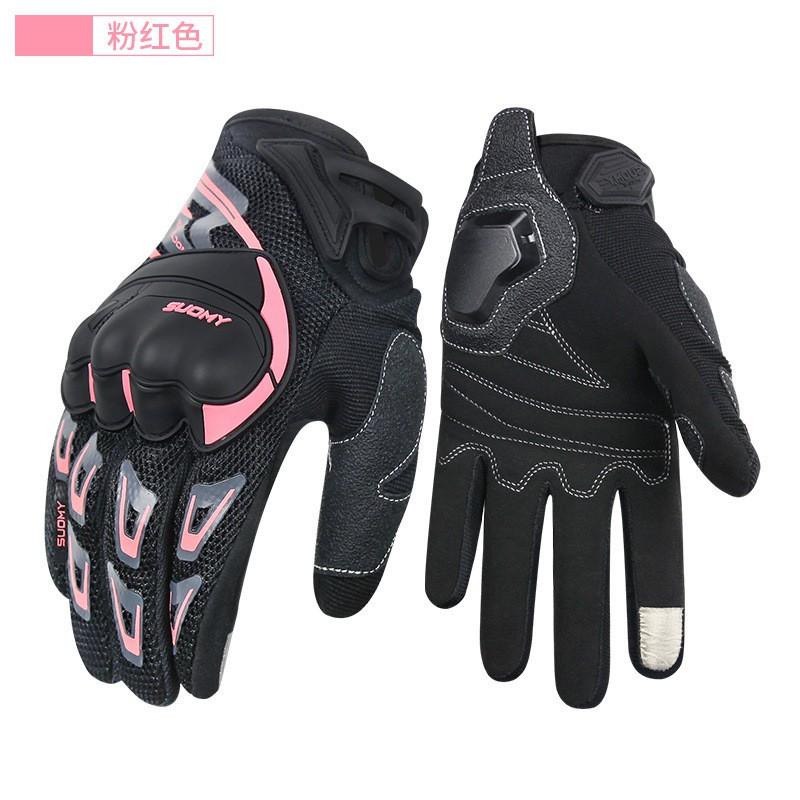 Summer Motorcycle Gloves Breathable Mesh Full Finger Protective Gear Racing Off-Road Cycling Safety Riding