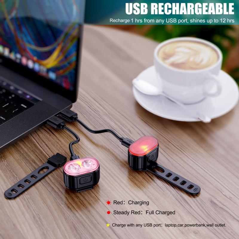 USB TYPE-C Перезаряжаемый светодиодный передний и задний велосипедный фонарь Фара Велосипедный задний фонарь Велосипедный фонарь Лампа