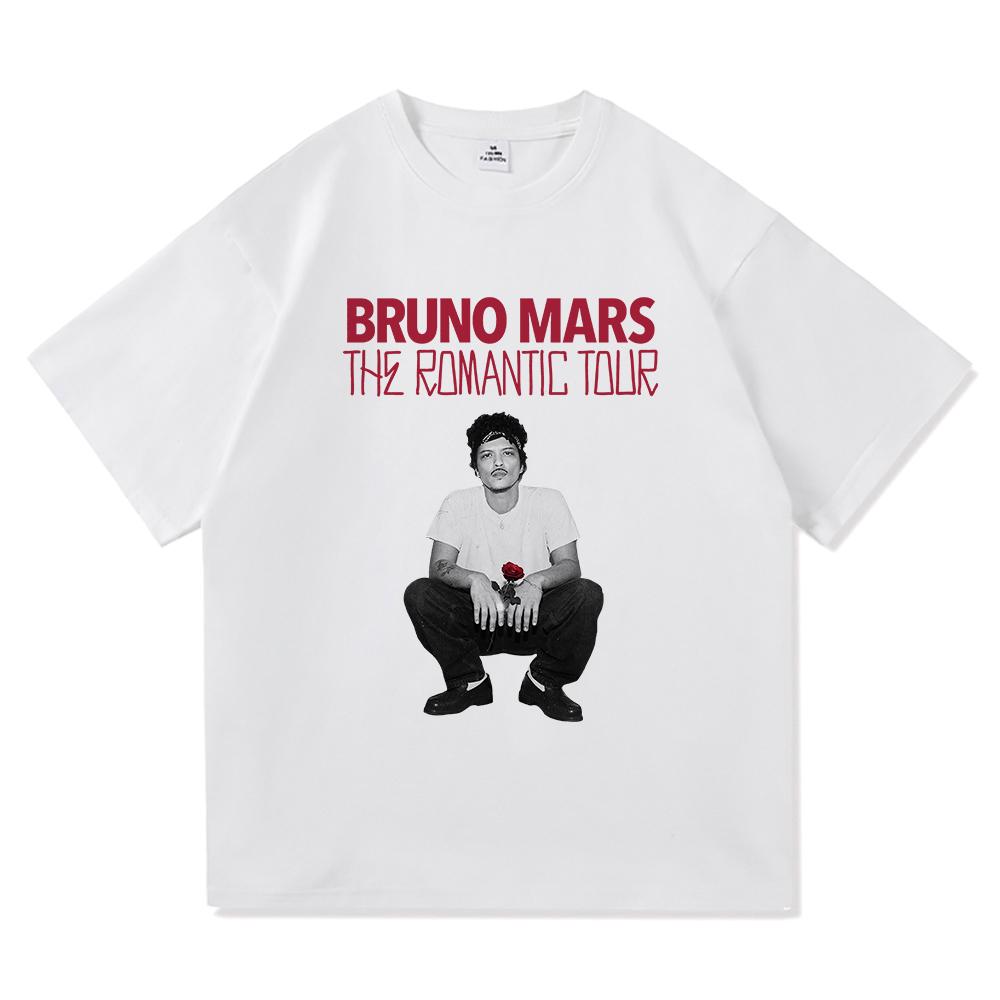 2026 Summer Trend Tshirt Breathable Cotton Retro Music Style Portrait Rose Letter Graphic Print Unisex Casual Sweat Tops