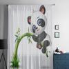 Милые детские бамбуковые прозрачные шторы с изображением панды для спальни, гостиной, тюлевые шторы для кухни, оконные вуали, шторы