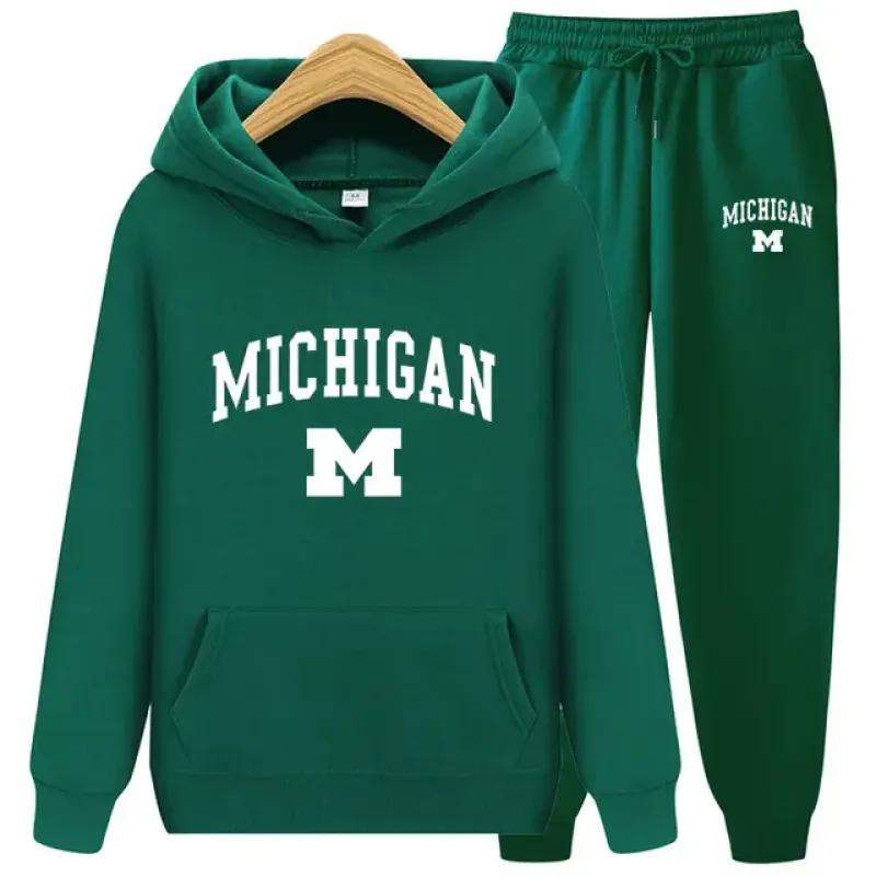 Осень-зима 2023, новая спортивная одежда, спортивные костюмы, мужские повседневные теплые плюшевые толстовки с буквенным принтом, брендовый принт, мужской наряд из 2 предметов