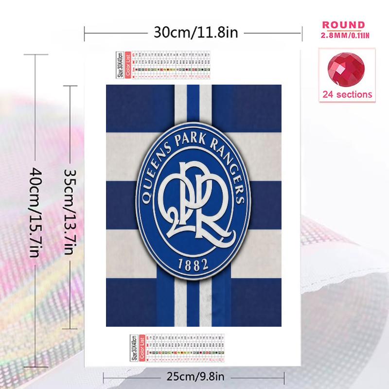 Queens Park Rangers QPR 100% Round Full Drill 5D DIY Diamond Painting Embroidery Cross Stitch Rhinestone Décor