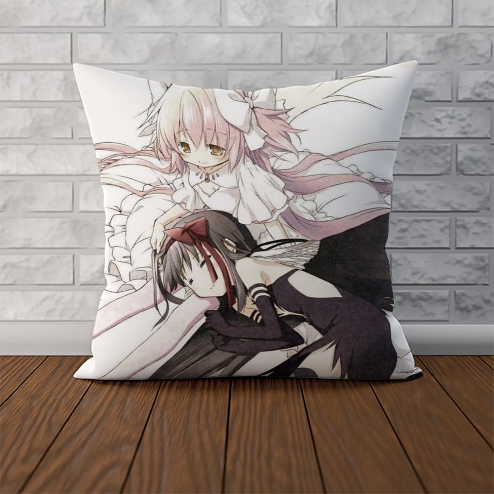 Чехол для подушки Puella Magi Madoka Magica для автомобиля, дивана, декоративный для дома, двусторонний принт, плюшевая квадратная декоративная подушка, наволочка