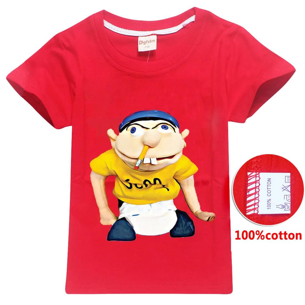2-14Y 2024 новейшая аниме-кукольная футболка JEFFY для молодежи, детская футболка, летняя одежда для девочек, детские забавные футболки, футболка с коротким рукавом для мальчиков