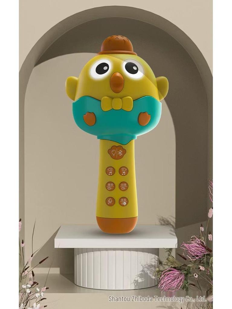Детский милый микрофон-караоке с беспроводным Bluetooth и динамиком в виде цыпленка - Игрушка «Все в одном» для пения и музыки.
