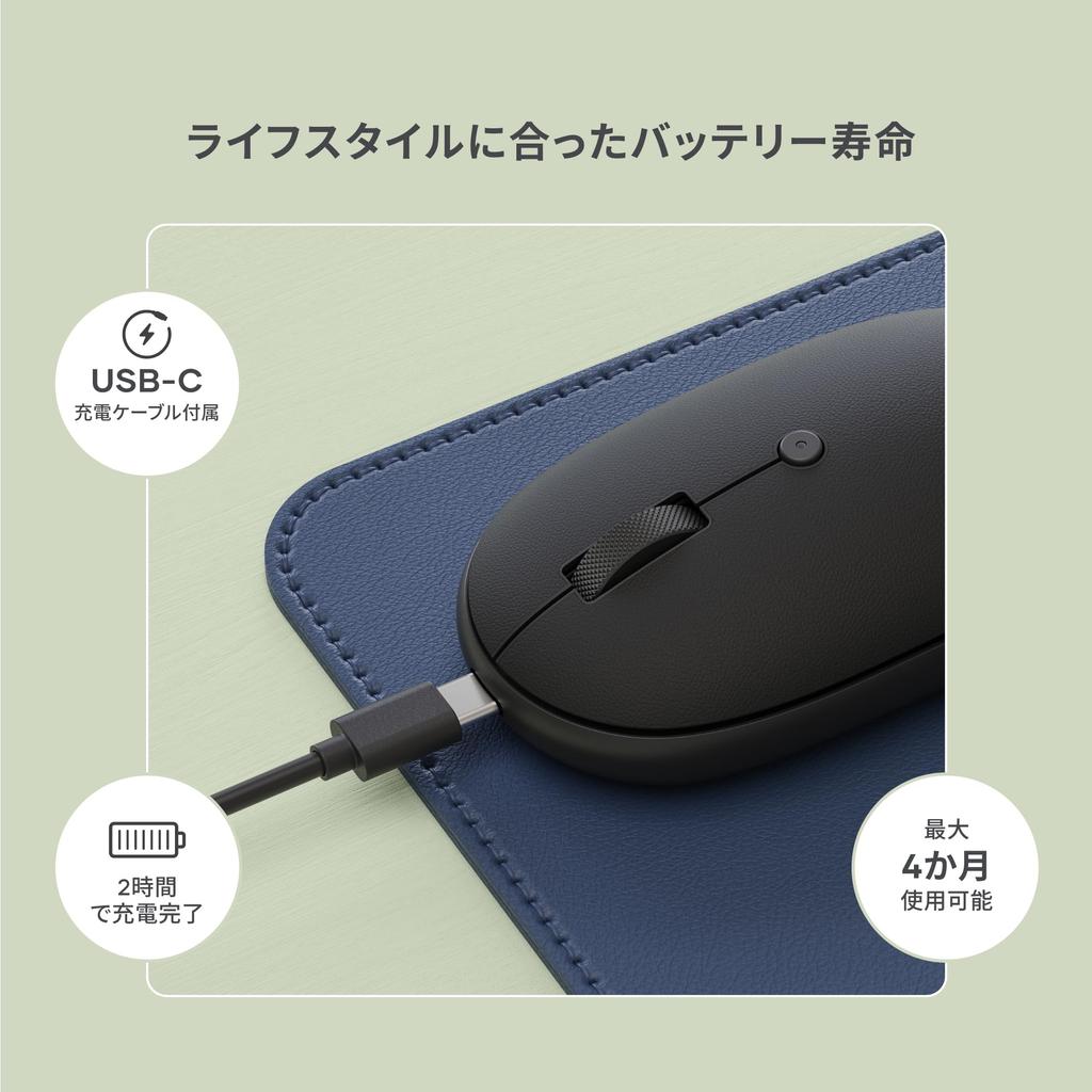 SATECHI Bluetooth Wireless 80 Hours of Easy for up to 3 Compact and Ergonomic Design for Laptops and Tablets Black OntheGo™ Mouse, Use, USB-C
