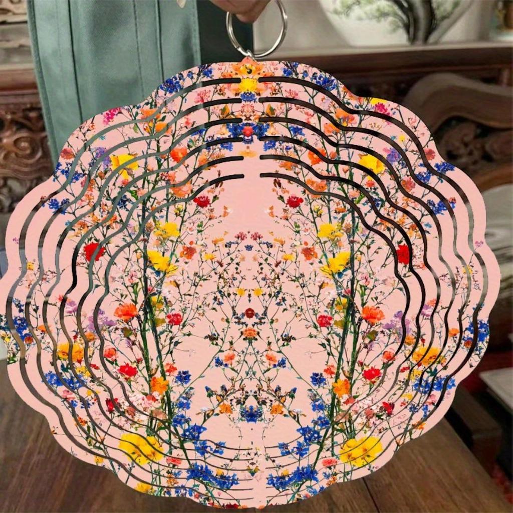 10 Inch Hanging Wind Chime Rotating Design with 360 Hook for Spring Summer Balcony Garden Decoration Unique Style To Enhance Space Atmosphere