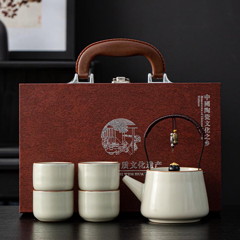 Tea set Beam pot Tea set A complete set of gift boxes with hand gifts Teapot gift high-end gift box plus