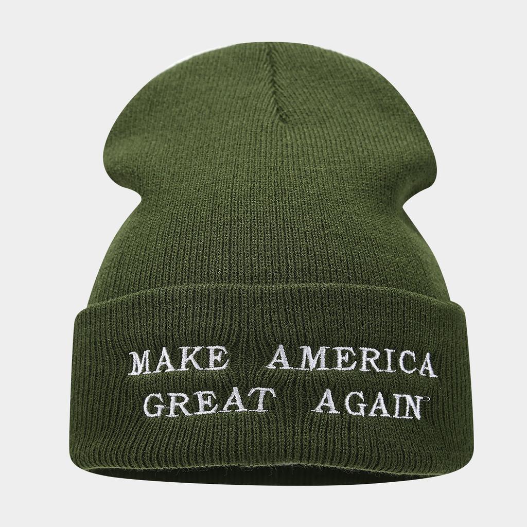 American new letter embroidery knitted hat hot trend cold hat fashion couple warm wool hat