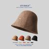 Autumn and Winter Warm Wool Fisherman Hat Women's Retro Basin Hat Korean Style Face Covering Bucket Hat Foldable Table Lamp Hat