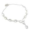 White Topaz Ethnic 925 Sterling Silver Jewelry Necklace 18" D9E73