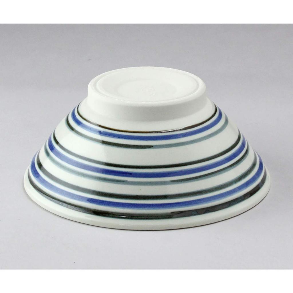 Aito Seisakusho Mortar and Porcelain 7 Sun Mino Dishwasher and Microwave Made In Product Number 288003 "Mizutama" Bowl, (approx. 22cm), Ware, Striped,