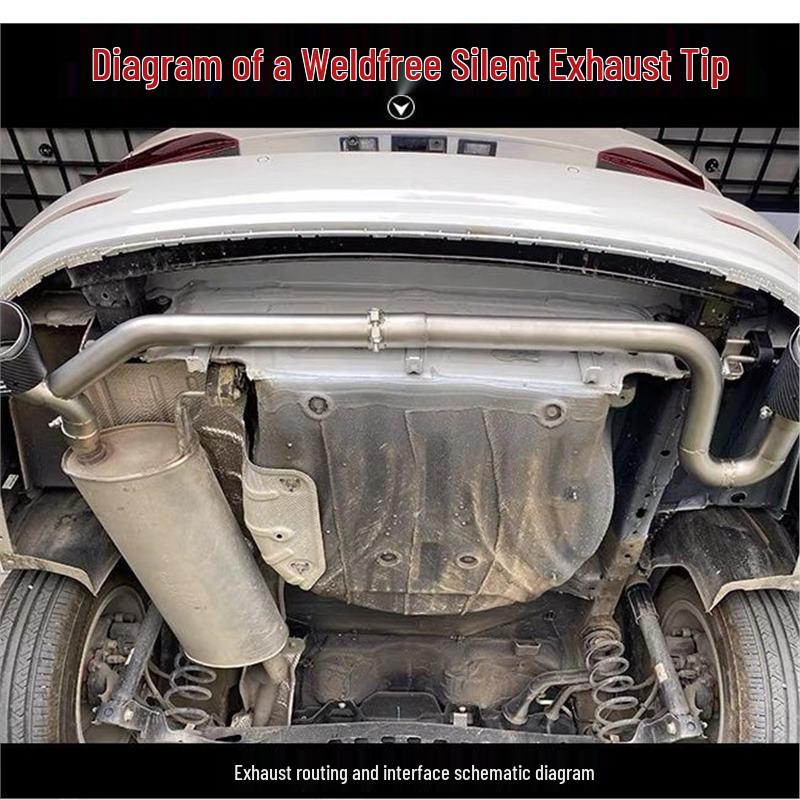 Black Carbon Fiber Stainless Steel Quad Exhaust Tips for VW Lavida - No Welding Needed