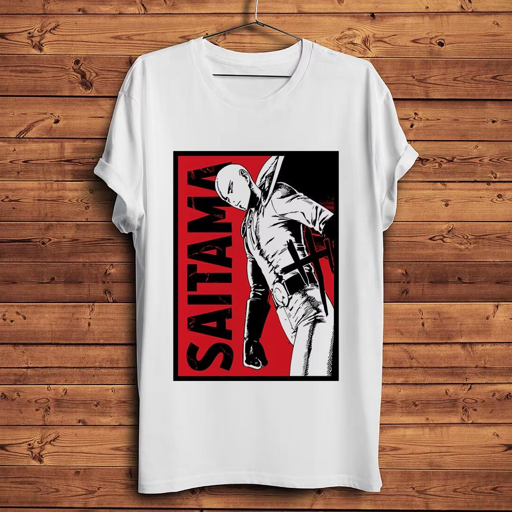 One Punch Hero Saitama OK Man Funny Anime Graphic T‑Shirt Men Women White Casual Crew Neck Short Sleeve Unisex Soft Cotton Streetwear Daily Tops