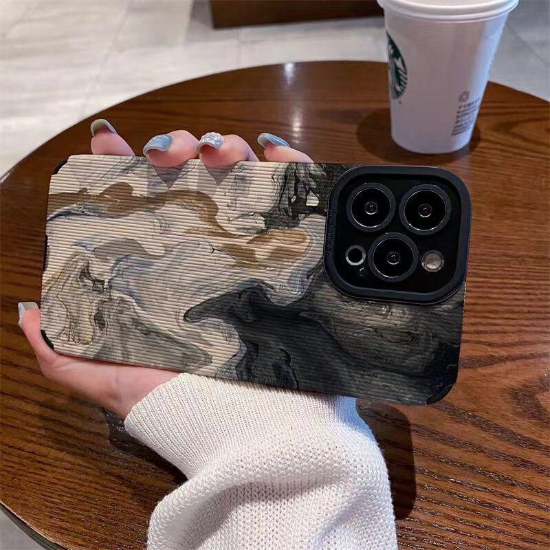 Ретро чехол для телефона с масляной краской для Iphone 11 13 Pro Max 14 Plus 12 противоударный бампер задняя крышка для Iphone Xr Xs Max X 8p 7 Shell