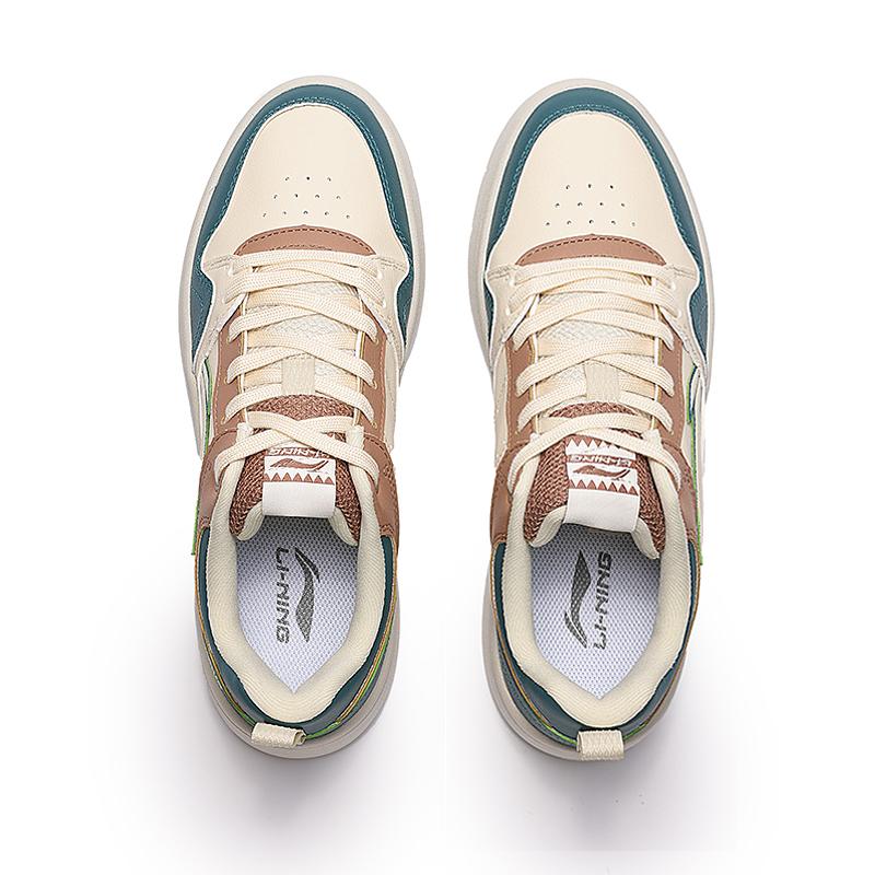 Кроссовки женские Li Ning Xingchu 2.0 с нескользящей износостойкой подошвой для скейтбординга, белые, зеленые, AGCT338-5