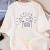 Cute Cat Holding Fish T Shirt Funny Kitten Meme Graphic Tee Unisex Kawaii Aesthetic Tops Summer Casual Streetwear Apparel