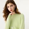 Women's Round Neck Cashmere Sweater - Solid Color, Thick Base Layer, Long Sleeves for Autumn/Winter