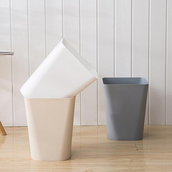 Небольшая мусорная корзина, мусорное ведро большой емкости, однотонное, легко моющееся, для использования в помещении и на улице, пластиковое мусорное ведро