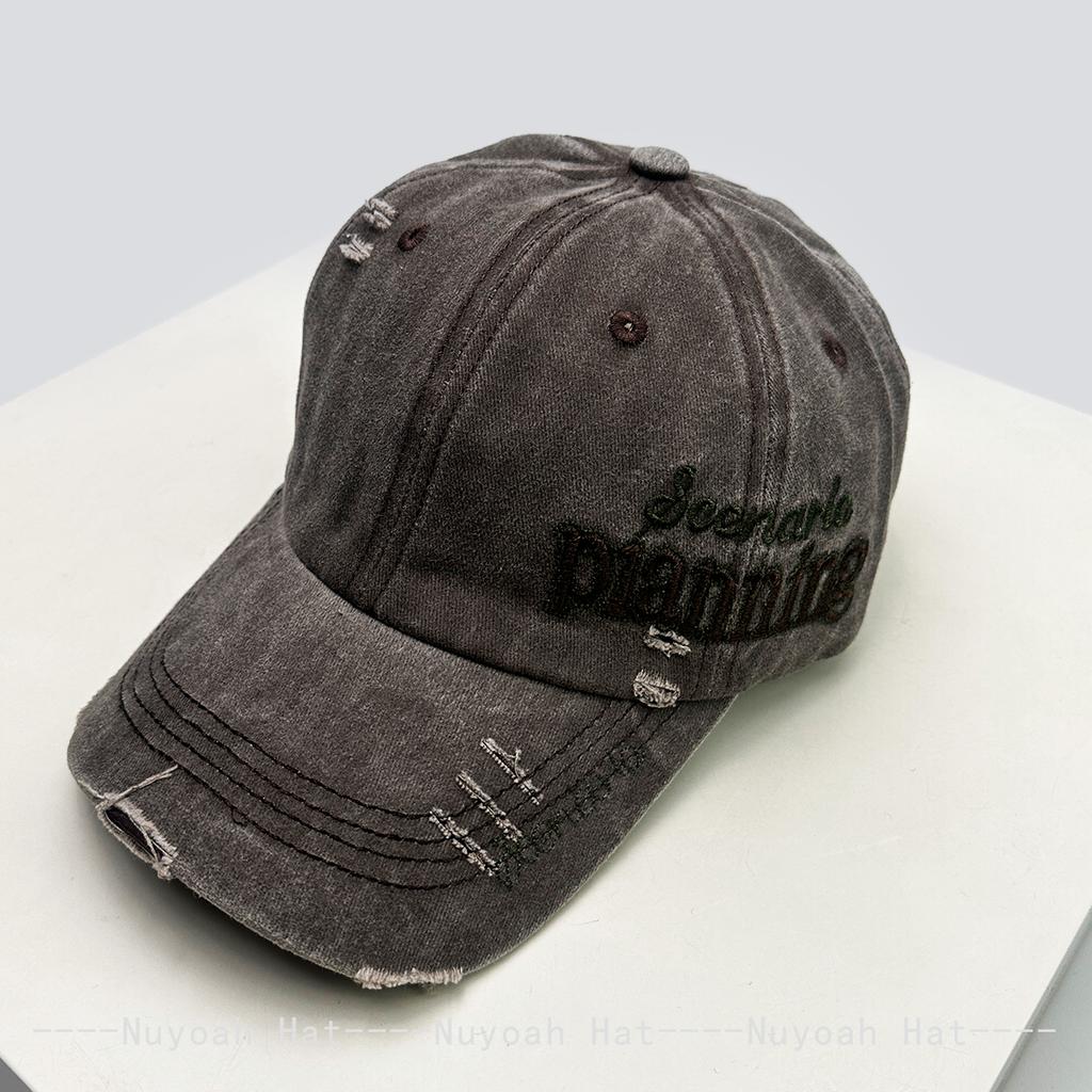 Baseball Stitching Stitched Embroidered Alphabet Side Women Men Her Him For Fresh Caps Peaked Hats Sunshade Broken Style Versatile Personal Retro