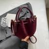 Simple Women's Suede PU Leather Shoulder Bags New Fashion Luxury Designer Bags for Women Solid Color Ladies Bucket Crossbody Bags CLE