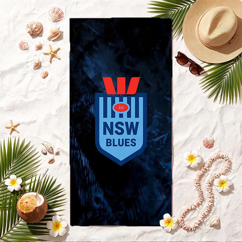 NSW Blues Soft Beach Towel Stylish Beach Pool Towel for Summer Seaside Vacation Travel