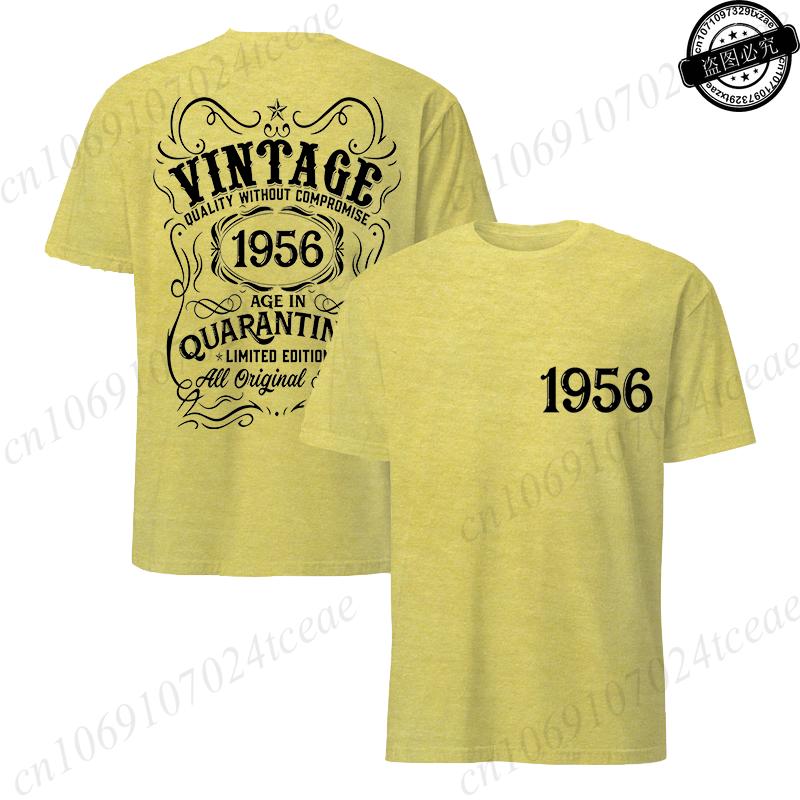 Mens Tshirt Vintage 1956 Age in Quarantined Limited Edition All Original Birthday Print Funny Male Tops Summer Casual Tshirt