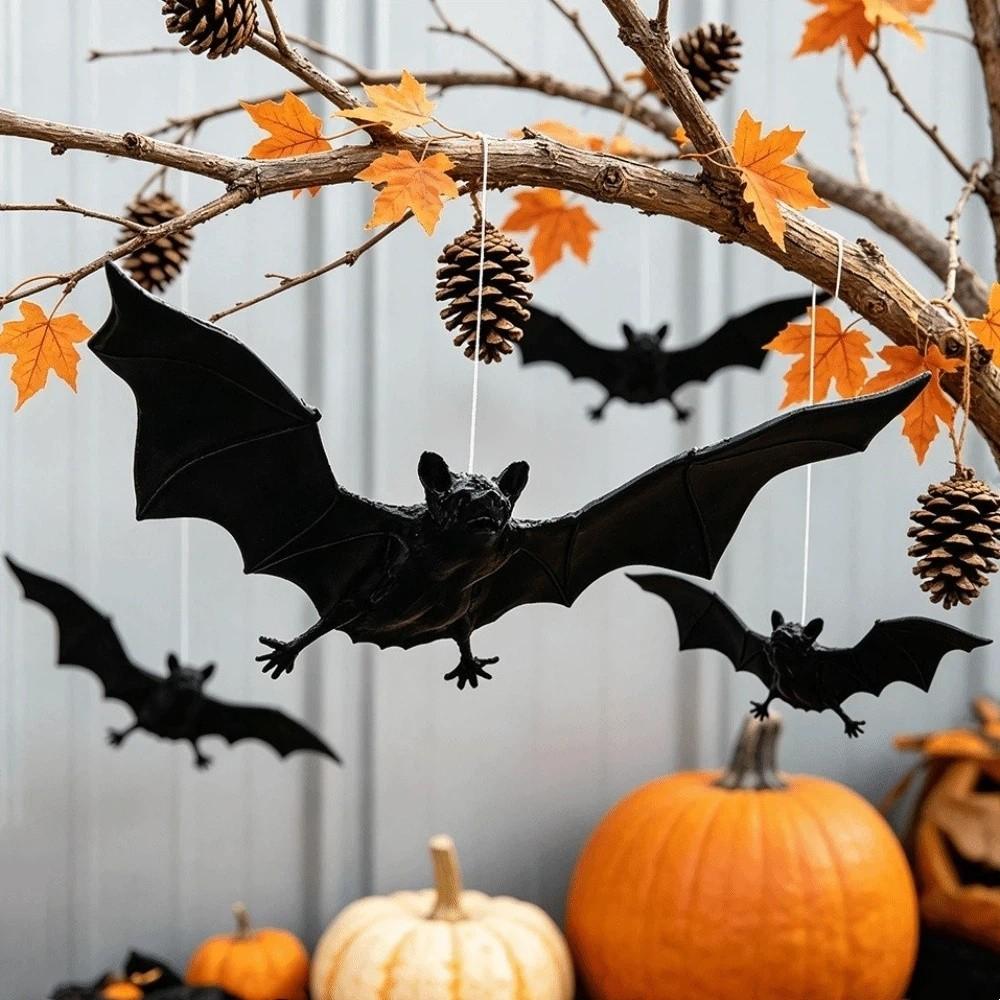 3D Black Bat Bat Decorative Hanging Pendant Gothic Style Flying Bat Wind Chime Garden Porch