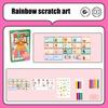 1 Set Kids Squeegee Art Craft Kit Rainbow Scratch Paper Art Kit Educational DIY Children Dot Scratch Painting Toy Toddlers Boys Girls Party