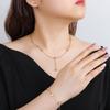 Simple 316L Stainless Steel Zirconia Gold Plated Jewelry Set Bracelet Necklace Earrings New Trend Woman Daily Wear Jewelry Gift