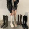 Ботинки челси на платформе женские маленькие, осень и зима, новинка 2025 года, однотонные ботинки Martin, высокие ботинки, рыцарские сапоги