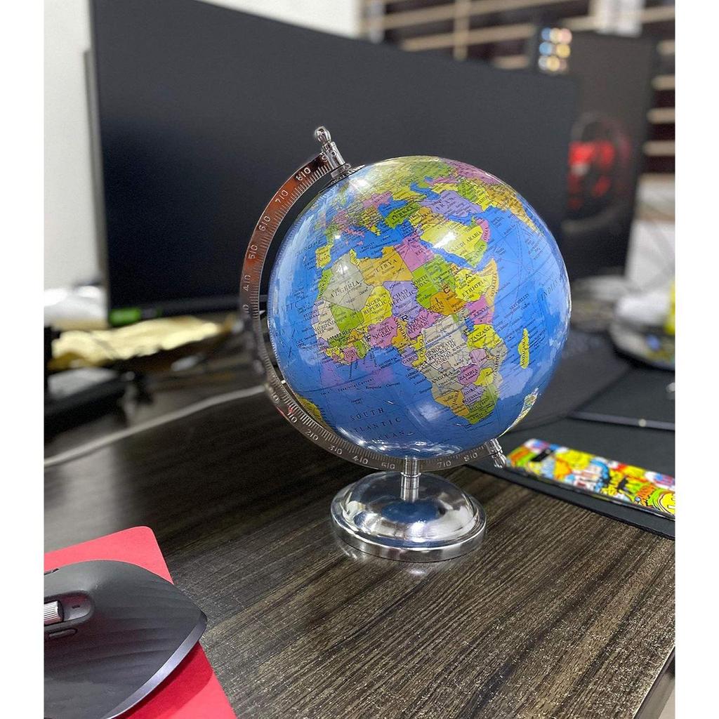 Educational Globe - 13 Inch Height Metal Base With India Political Map (70 X 100 Cm) - World Globe for Home and Office Decor, Gift Item, Show Piece