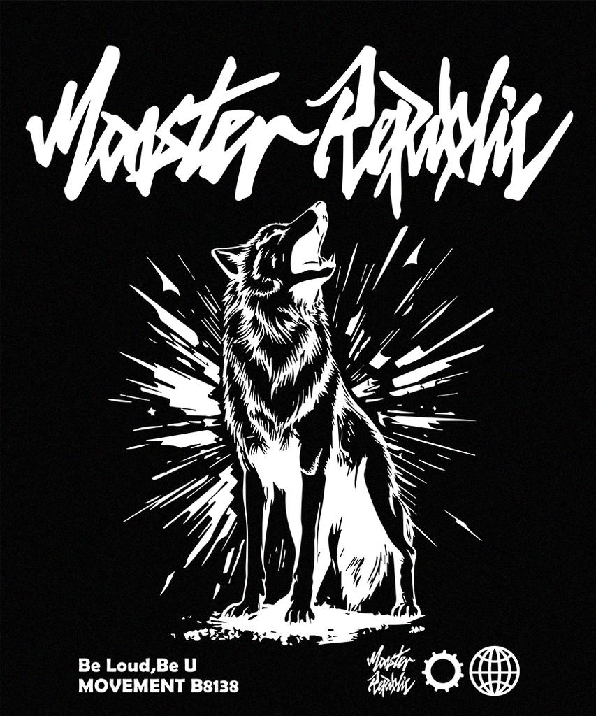 MONSTER REPUBLIC Howling White Sweatshirt Black_B8138