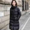 2024 зима новый пуховик женский средней и длинной длины модная одежда воротник-стойка иностранный стиль утолщенный белый утиный пух свободное пальто