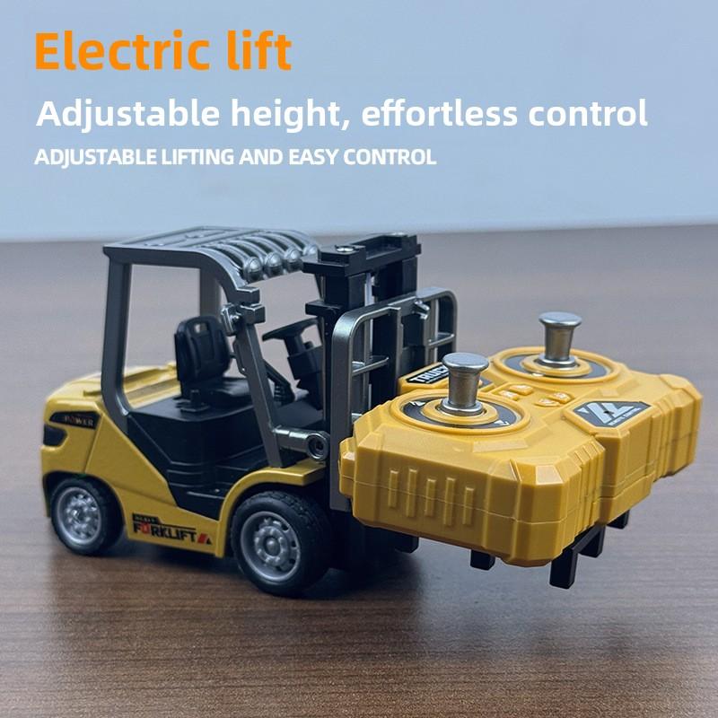 1:64 Scale Mini Alloy Forklift Tabletop Remote Control Vehicle Simulation Engineering Model Remote Control Car