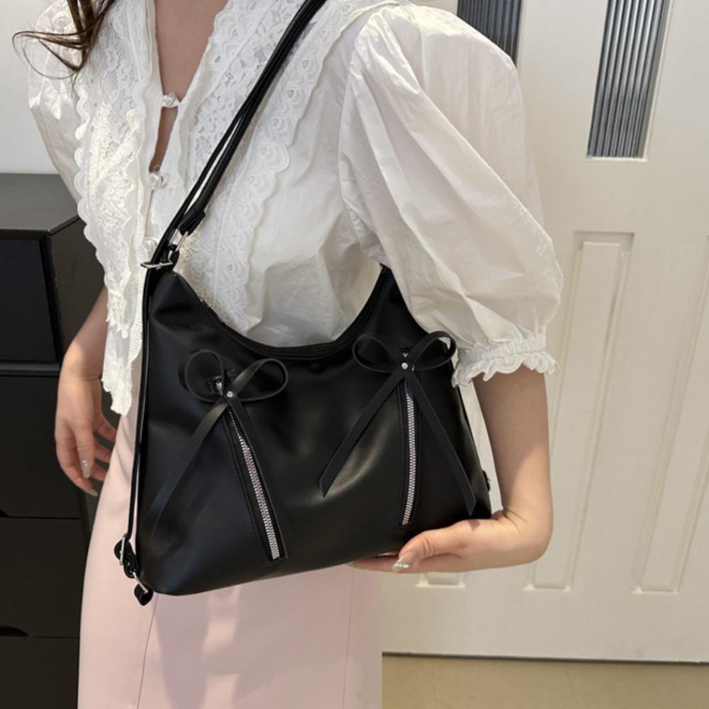 Y2K Bowknot Shoulder Bag PU Leather Bow Crossbody Bag Portable Bow Tote Bag  Daily