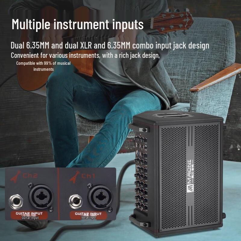 MALONE K-800 Portable Bluetooth Instrument Speaker for Live Stream & Karaoke CN plug (adapter included) (CN version)