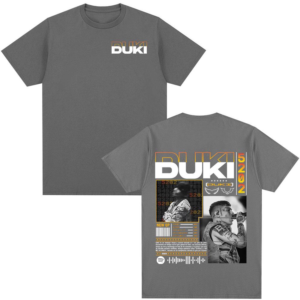 Rapper Duki Duki 5202 MIXTAPE 2025 Album T Shirts Mens Women Fashion Hip Hop Vintage T-shirt Cotton Casual Short Sleeve T-shirts