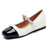 Single Shoes Women's Flat Bottom Inner Height Increase Evening Gentle Shoes with Skirts Shallow Mouth Mary Jane Shoes